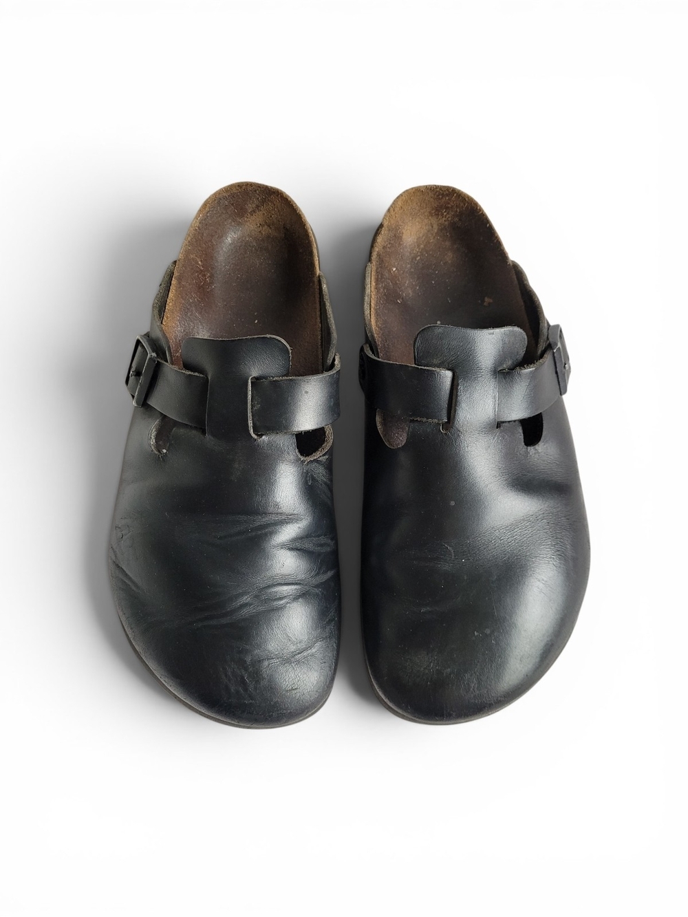 Birkenstock Boston Clogs Black Leather Slip-On Size 44 11-11.5